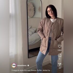 Smash + TESS Rowan Puffer in Dark Taupe - NWOT